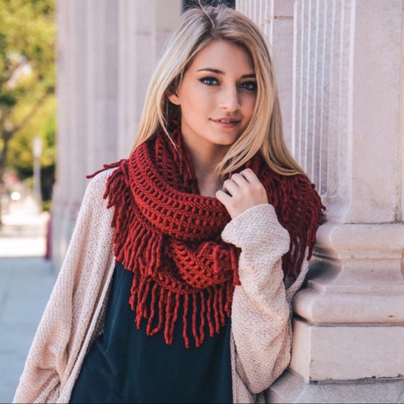 Infinity Raine Accessories - AUTUMN AIR INFINITY SCARF-BRICK